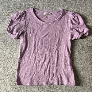 Lavender Madewell Puff-Sleeve Top XS
